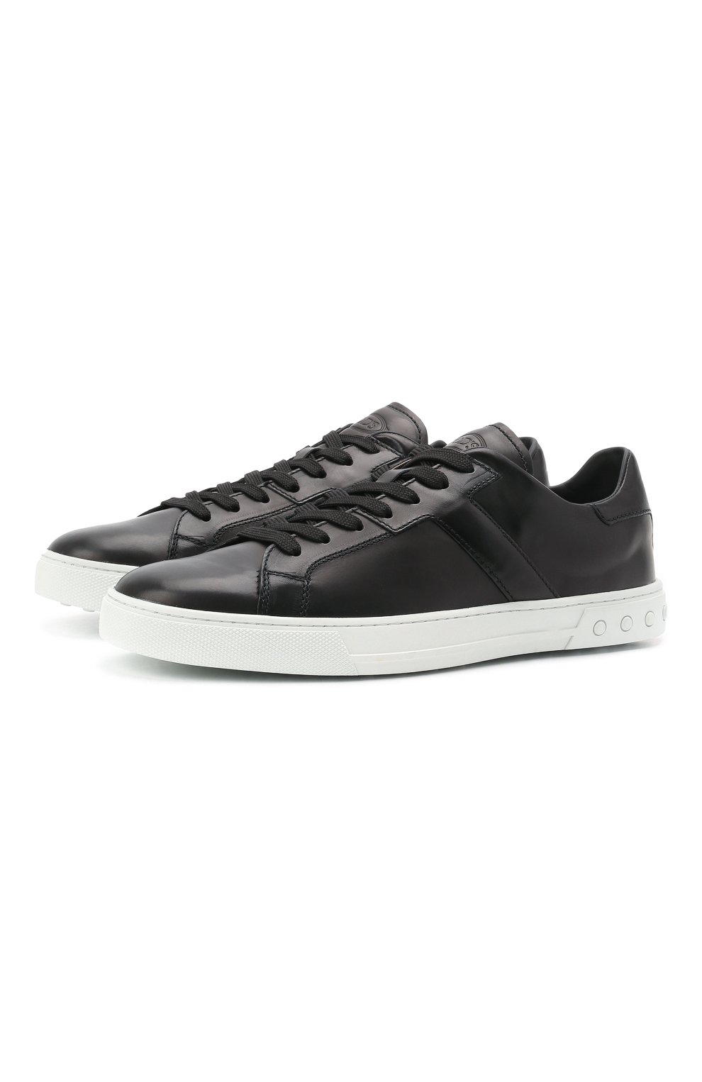 Кожаные кеды TOD’S черного цвета по цене 59950 руб., арт. XXM0XY0DR20NF5, фото 1 Кожаные кеды TOD’S, арт. XXM0XY0DR20NF5, фото 1