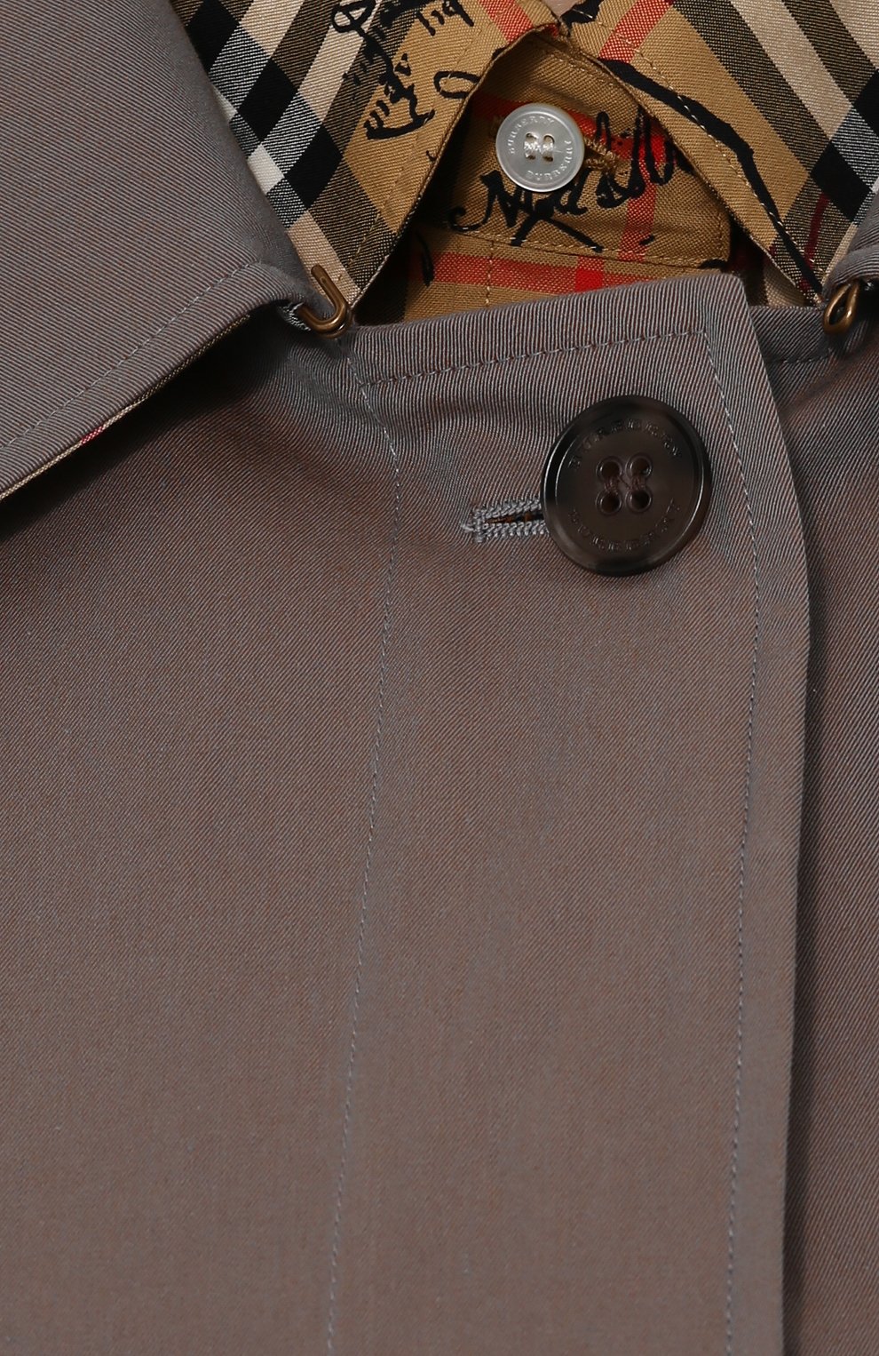 Однотонное хлопковое пальто прямого кроя BURBERRY, арт. 4073797, фото 5