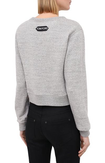 Хлопковый свитшот TOM FORD серого цвета по цене 105500 руб., арт. FLJ007-FAX769, фото 4 Хлопковый свитшот TOM FORD, арт. FLJ007-FAX769, фото 4