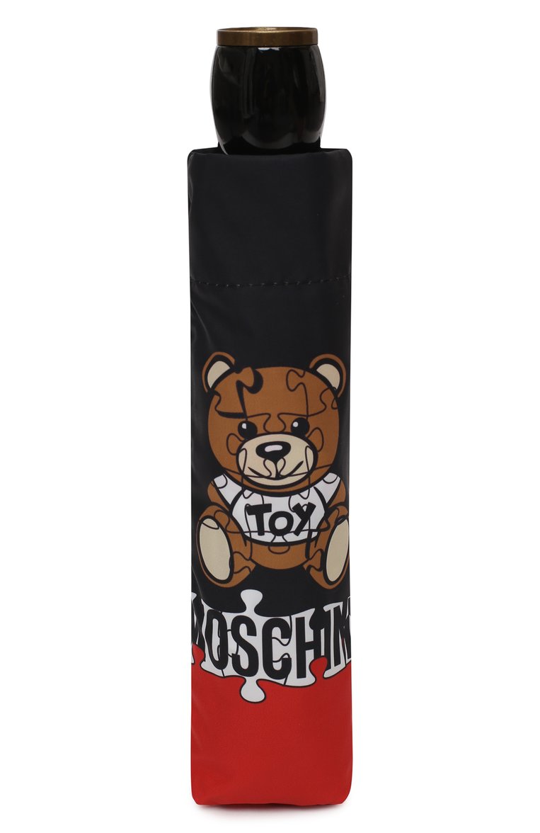 Женский складной зонт MOSCHINO черного цвета, арт. 8046-0PENCL0SE | Фото 4 (Материал: Текстиль, Металл, Синтетический материал; Материал сплава: Проставлено; Нос: Не проставлено)