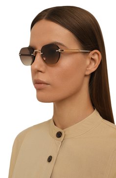 Женские солнцезащитные очки SATO EYEWEAR коричневого цвета, арт. TEREBELLUM I/S604 | Фото 2 (Региональные ограничения белый список (Axapta Mercury): Не проставлено; Нос: Не проставлено; Тип очков: С/з; Кросс-КТ: С/з-унисекс; Материал: Металл; Очки форма: Круглые, Безоправные; Оптика Гендер: оптика-женское)