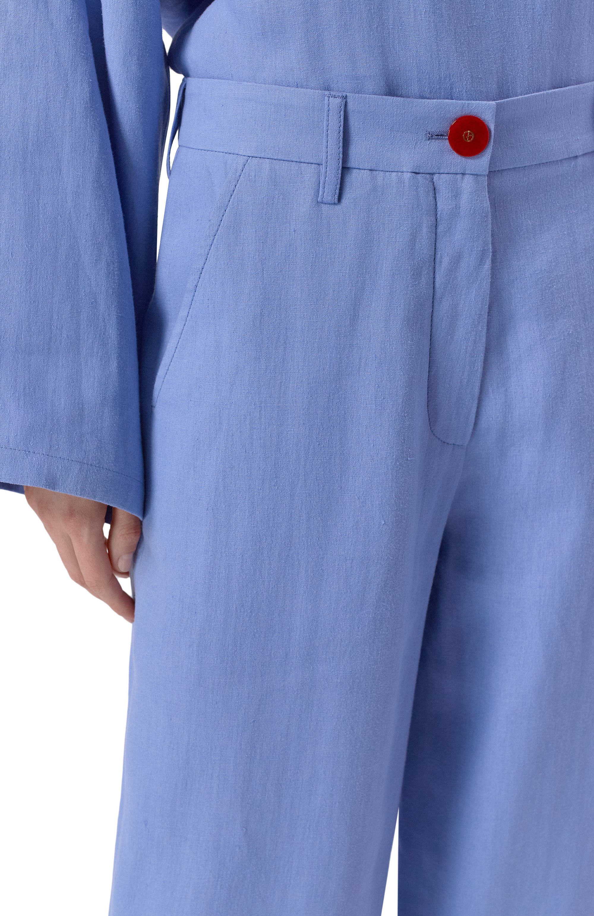 Брюки GIORGIO ARMANI голубого цвета по цене 172500 руб., арт. GW003091/TE10238, фото 5 Брюки GIORGIO ARMANI, арт. GW003091/TE10238, фото 5