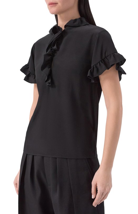 Шелковый топ Chloé CH26SHT33005 Чёрный  CH26SHT33005 Фото 3