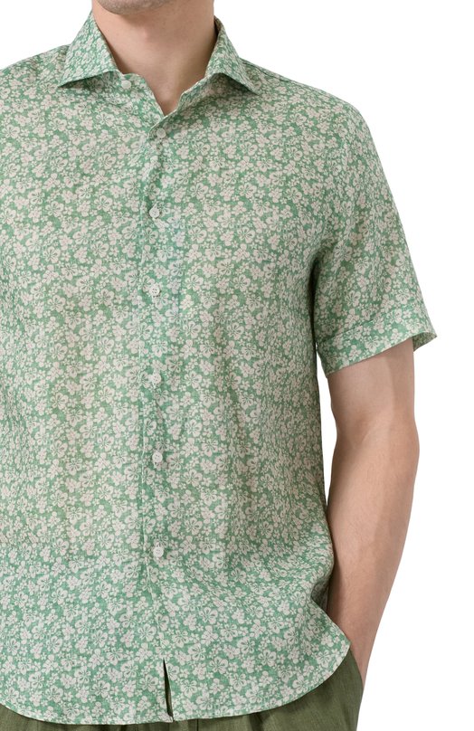 Льняная рубашка Fefe` LINEN SHIRT/CLX075VAR07 Зелёный  LINEN SHIRT/CLX075VAR07 Фото 5