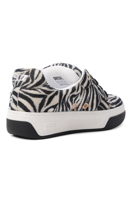 Текстильные кеды S-D-Ollie Diesel Y03795/P7617 Чёрно-белый  Y03795/P7617 Фото 5