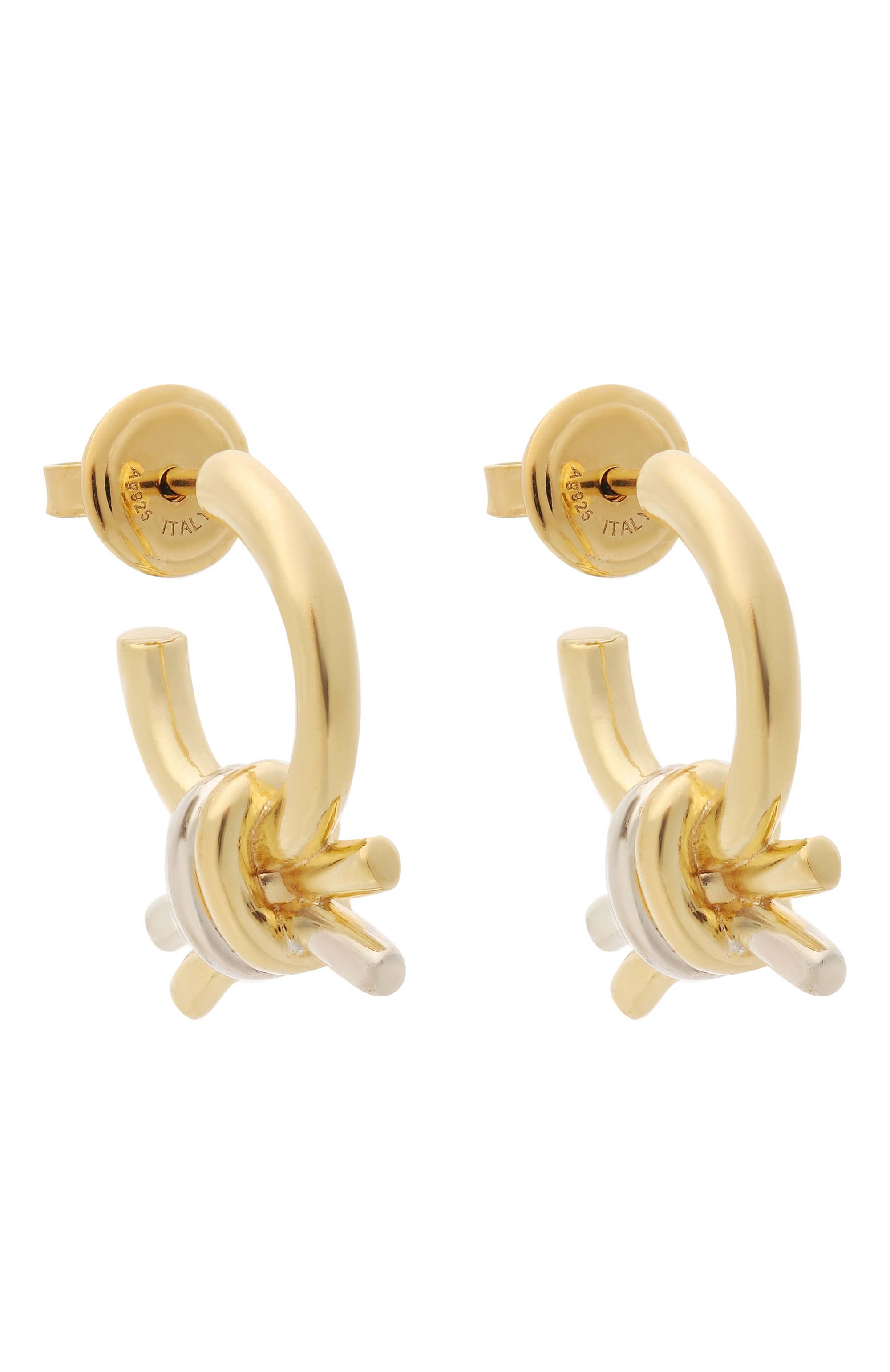 Серьги BOTTEGA VENETA золотого цвета по цене 84900 руб., арт. 838167/V507D 8119, фото 3 Серьги BOTTEGA VENETA, арт. 838167/V507D 8119, фото 3