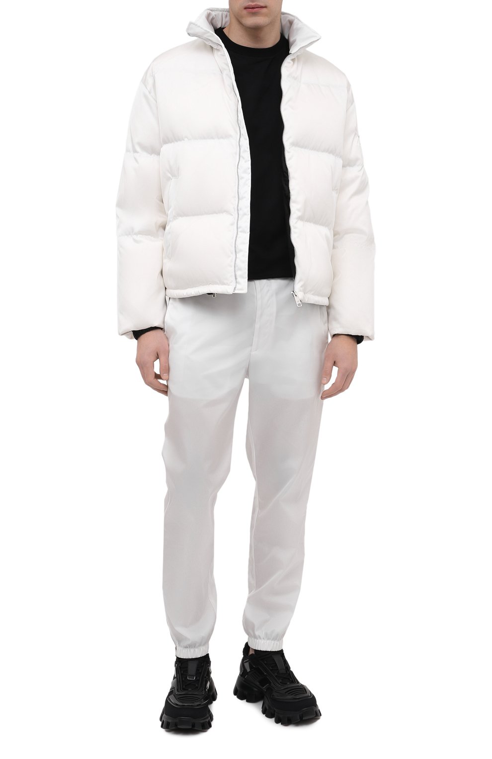 Джоггеры PRADA белого цвета по цене 125000 руб., арт. SPH109-1WQ8-F0009-211, фото 2 Джоггеры PRADA, арт. SPH109-1WQ8-F0009-211, фото 2