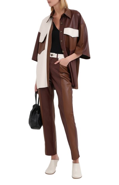 Рубашка NANUSHKA, арт. R0QUE_BR0WN PATCH_VEGAN LEATHER, фото 2