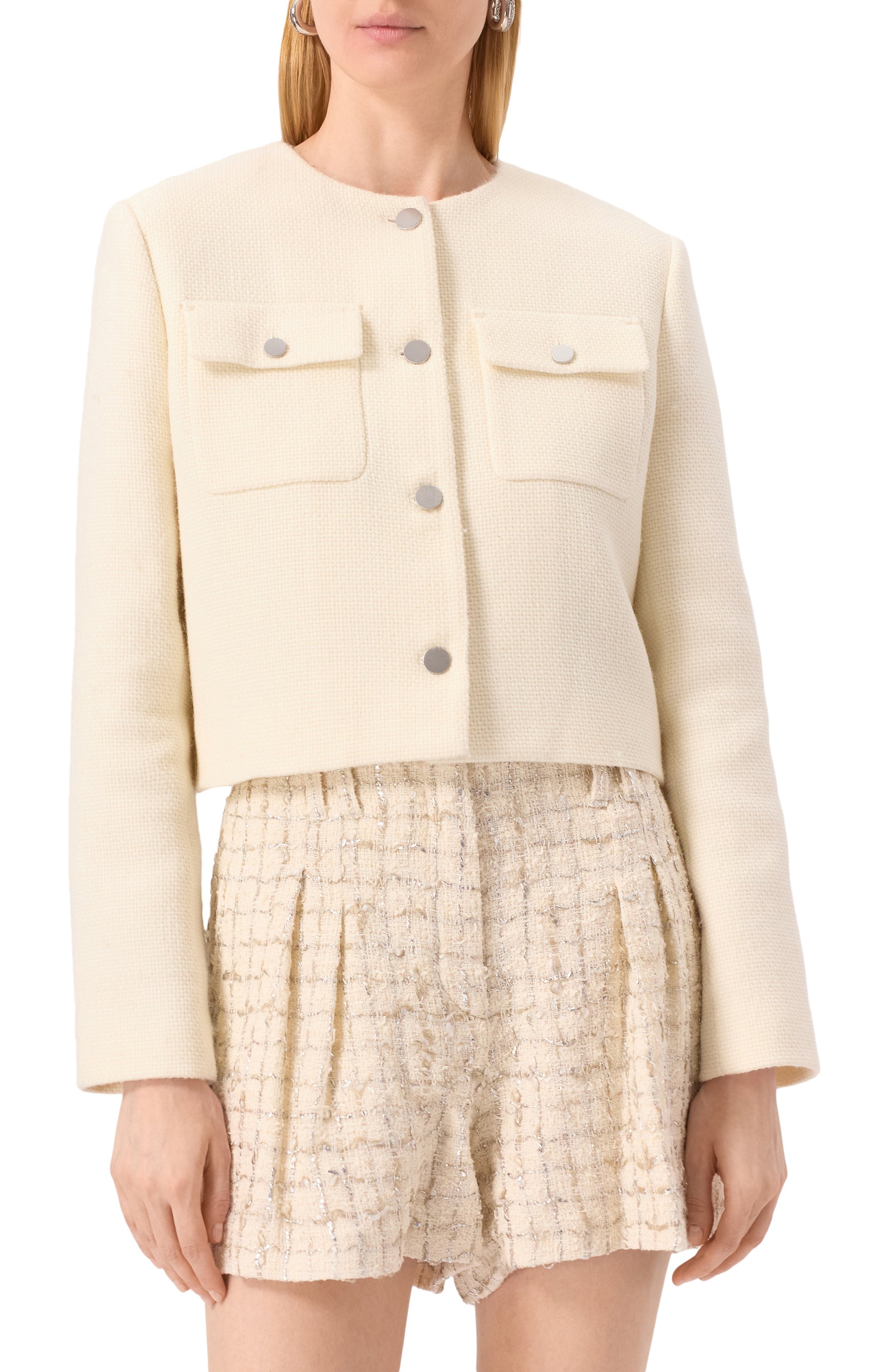 Твидовый жакет THEORY кремового цвета по цене 46450 руб., арт. 00805118, фото 3 Твидовый жакет THEORY, арт. 00805118, фото 3