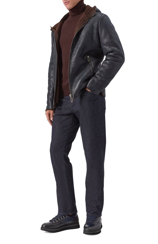 Кожаные кроссовки Megeve Blu Barrett MEGEVE-10970.7/C0RAL Синий  MEGEVE-10970.7/C0RAL Фото 2