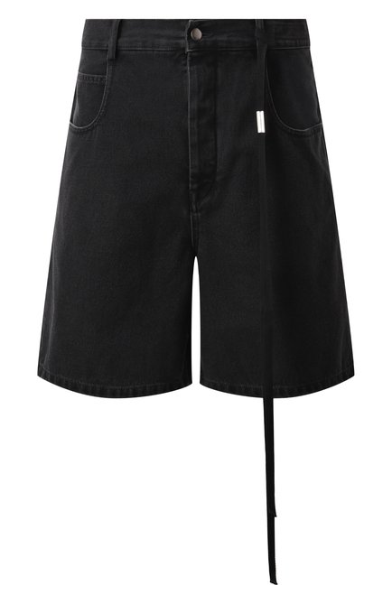 �Мужские джинсовые шорты ANN DEMEULEMEESTER темно-серого цвета, арт. B0012474/FA039 | Фото 1 (Драгоценные камни: Проставлено; Материал сплава: Проставлено; Длина Шорты М: Ниже колена)