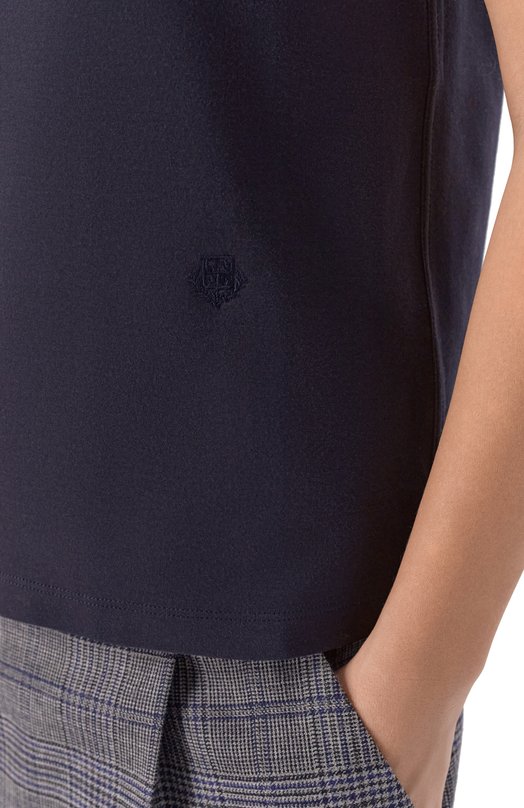 Хлопковая футболка Loro Piana FA05498 Синий  FA05498 Фото 5