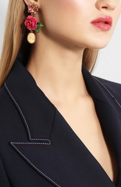 Серьги-клипсы с подвесками и отделкой кристаллами swarovski DOLCE & GABBANA, арт. WEK6R2/W1111, фото 2