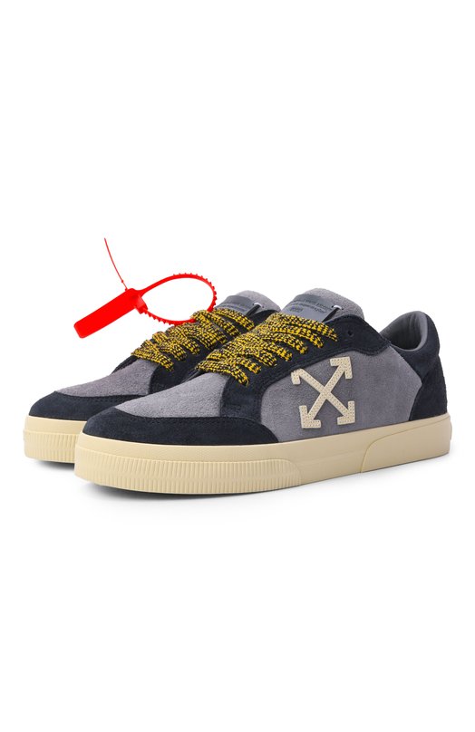 Замшевые кеды Vulcanized Off-White 0MIA293S26LEA003 Серый 0MIA293S26LEA003