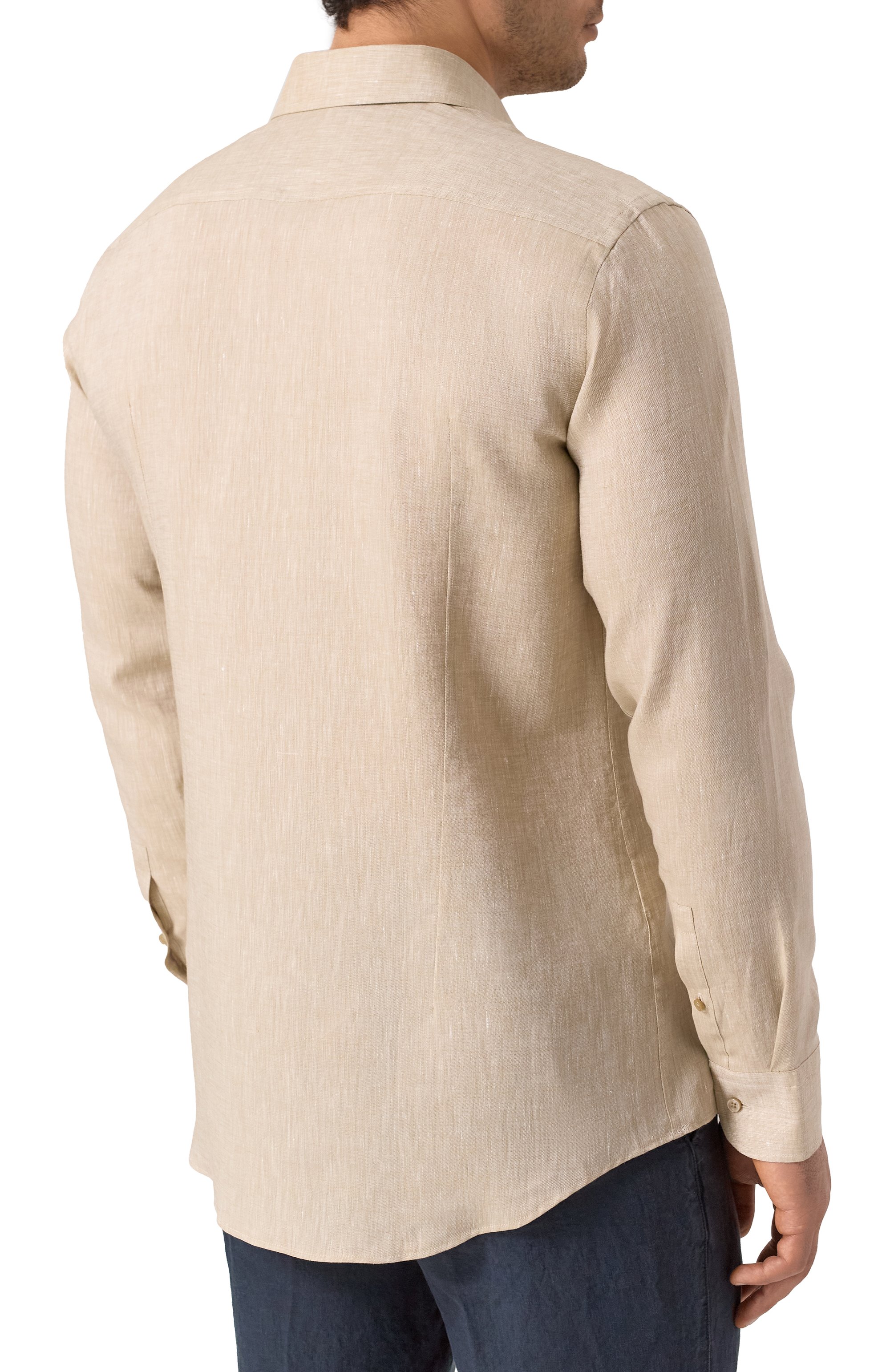 Льняная рубашка BOSS бежевого цвета по цене 22450 руб., арт. 50490234, фото 4 Льняная рубашка BOSS, арт. 50490234, фото 4