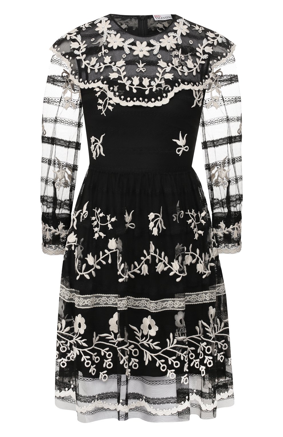 Платье REDVALENTINO черно-белого цвета по цене 89150 руб., арт. TR3VA11M/4T6, фото 1 Платье REDVALENTINO, арт. TR3VA11M/4T6, фото 1