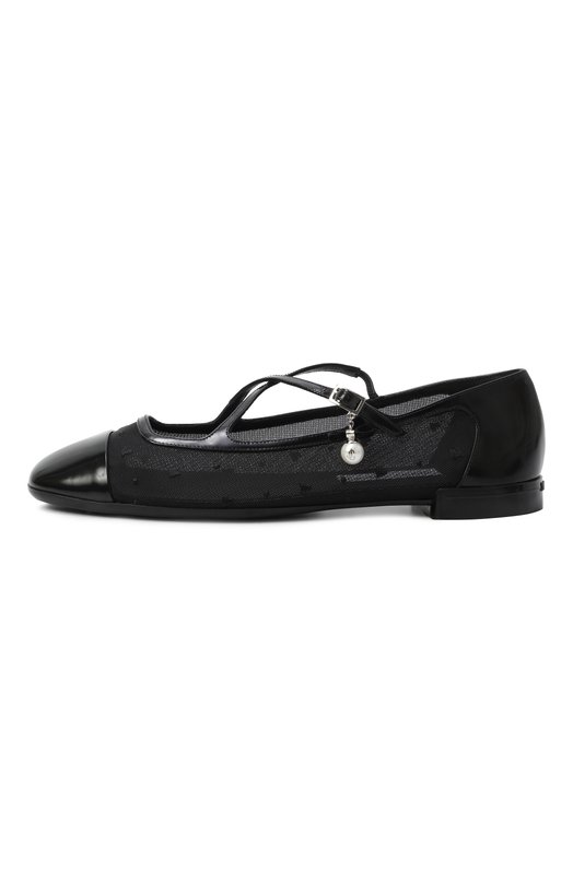 Комбинированные балетки Eleri Jimmy Choo ELERIBALLERINARIQ Чёрный  ELERIBALLERINARIQ Фото 4