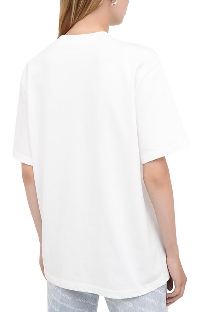 Футболка из хлопка и вискозы ALEXANDERWANG.T белого цвета по цене 27100 руб., арт. 4CC2201156, фото 4 Футболка из хлопка и вискозы ALEXANDERWANG.T, арт. 4CC2201156, фото 4