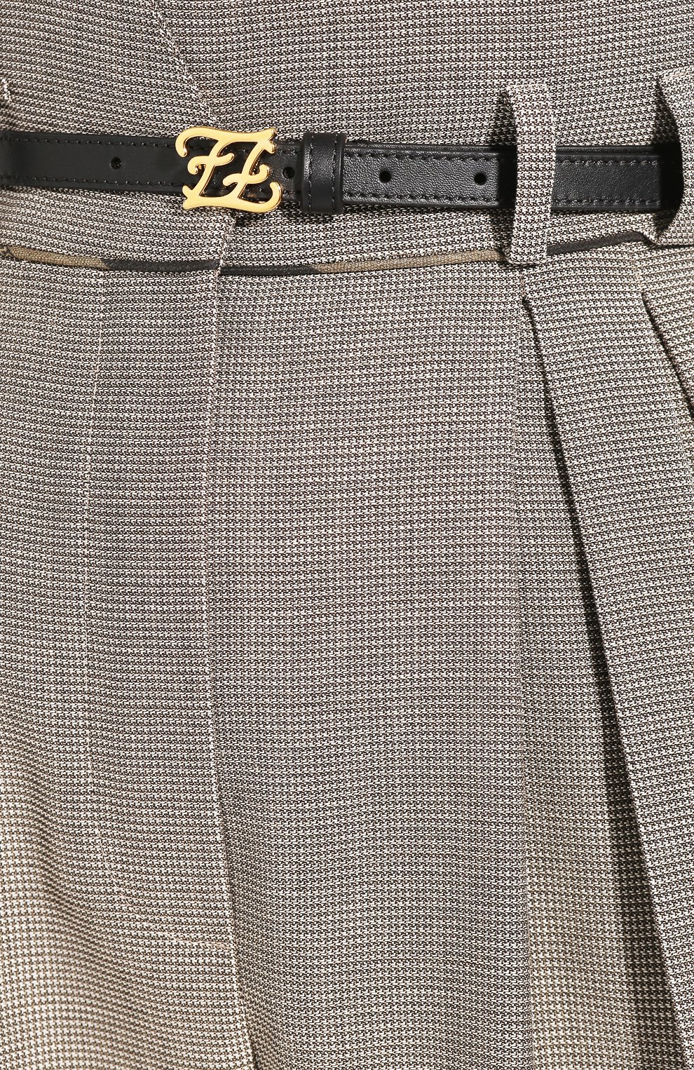 Брюки из смеси шерсти и хлопка FENDI серого цвета по цене 116000 руб., арт. FR6242 A5XD, фото 5 Брюки из смеси шерсти и хлопка FENDI, арт. FR6242 A5XD, фото 5