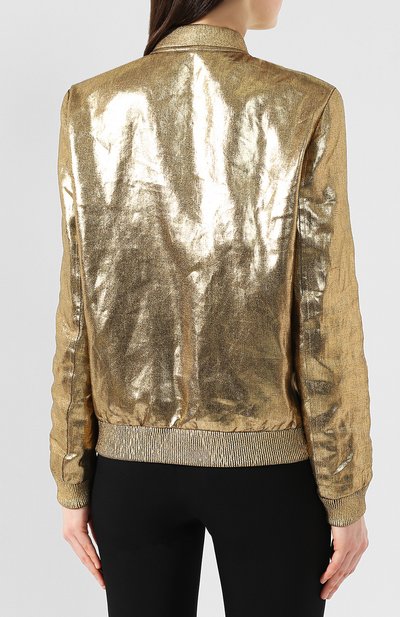 Бомбер из смеси хлопка и льна SAINT LAURENT, арт. 571757/Y645U, фото 4