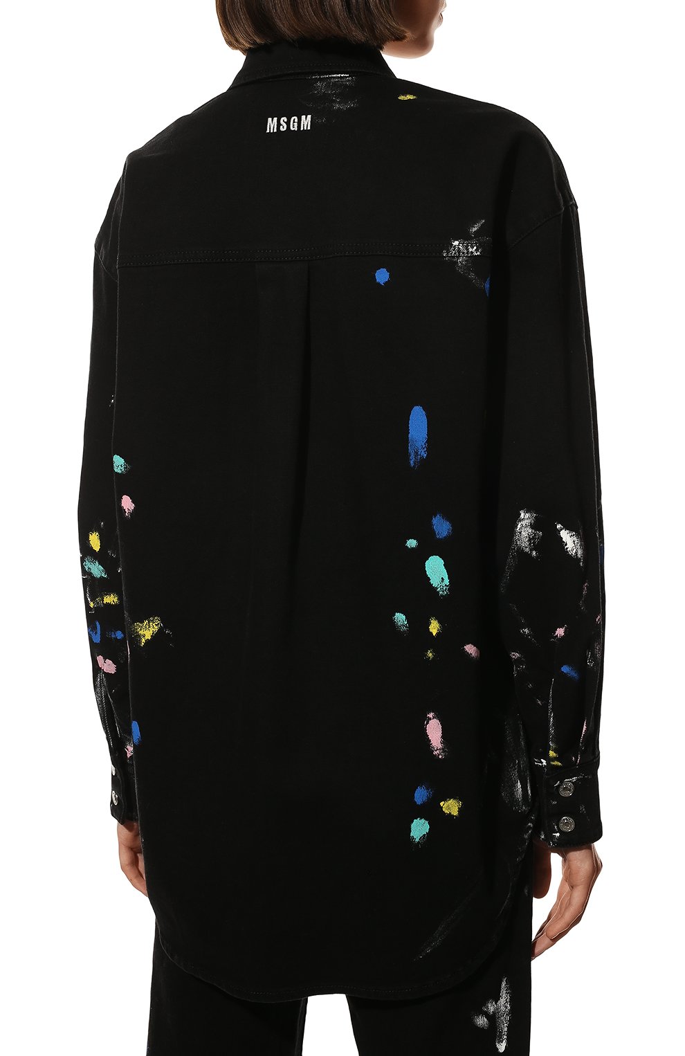 Джинсовая рубашка MSGM черного цвета по цене 53800 руб., арт. 3241MDH45T 227270, фото 4 Джинсовая рубашка MSGM, арт. 3241MDH45T 227270, фото 4