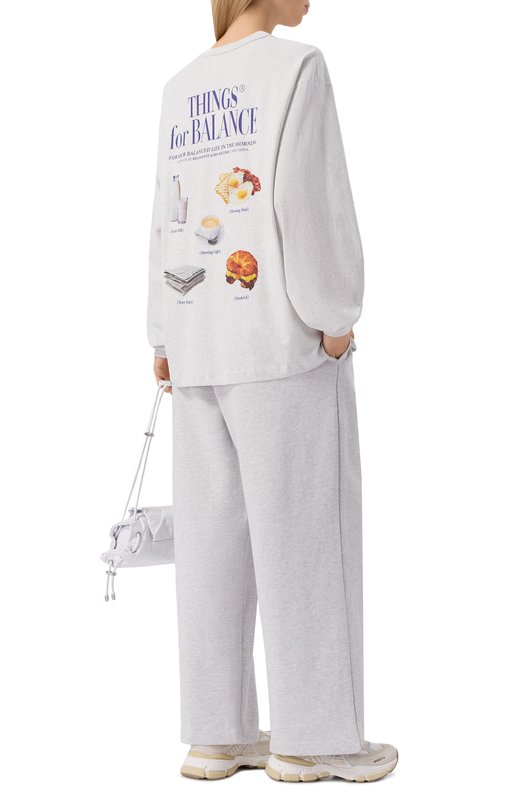 Хлопковый свитшот AECA WHITE AWCMSSBBTTLST001A2.LIGHT GREY (L) Серый  AWCMSSBBTTLST001A2.LIGHT GREY (L) Фото 2