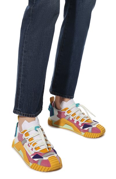 Комбинированные кеды ns1 DOLCE & GABBANA разноцветного цвета по цене 85700 руб., арт. CK1756/AQ997, фото 3 Комбинированные кеды ns1 DOLCE & GABBANA, арт. CK1756/AQ997, фото 3