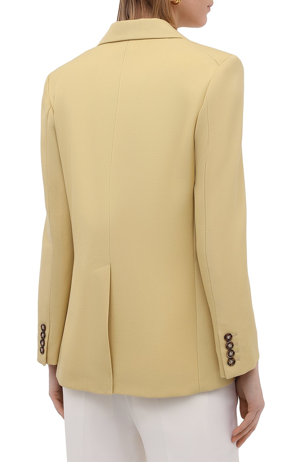 Шерстяной жакет VICTORIA BECKHAM желтого цвета по цене 188500 руб., арт. 1221WJK002540B, фото 4 Шерстяной жакет VICTORIA BECKHAM, арт. 1221WJK002540B, фото 4