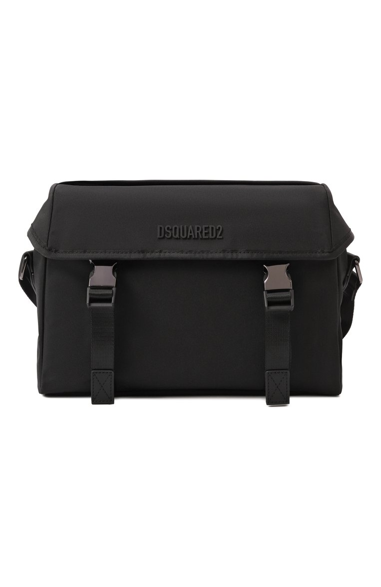 Мужская сумка DSQUARED2 черного цвета, арт. PTM0021/16806815 | Фото 1 (Размер: medium; Материал: Текстиль; Ремень/цепочка: На ремешке)