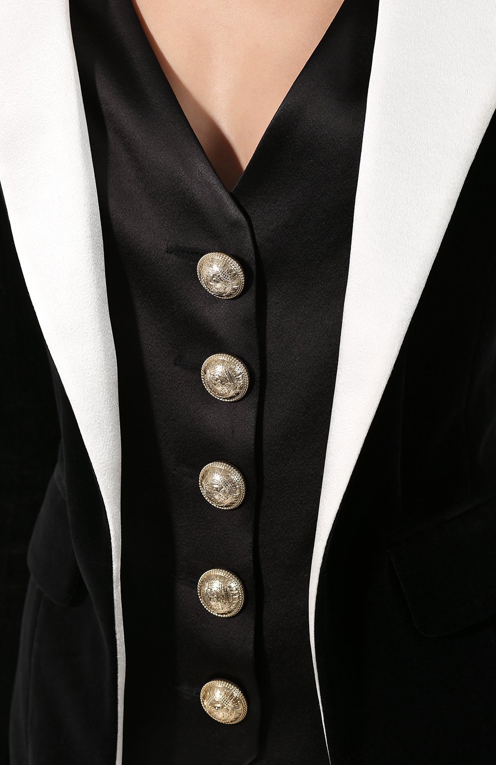 Хлопковый жакет BALMAIN черно-белого цвета по цене 597500 руб., арт. SF17766/155C, фото 5 Хлопковый жакет BALMAIN, арт. SF17766/155C, фото 5