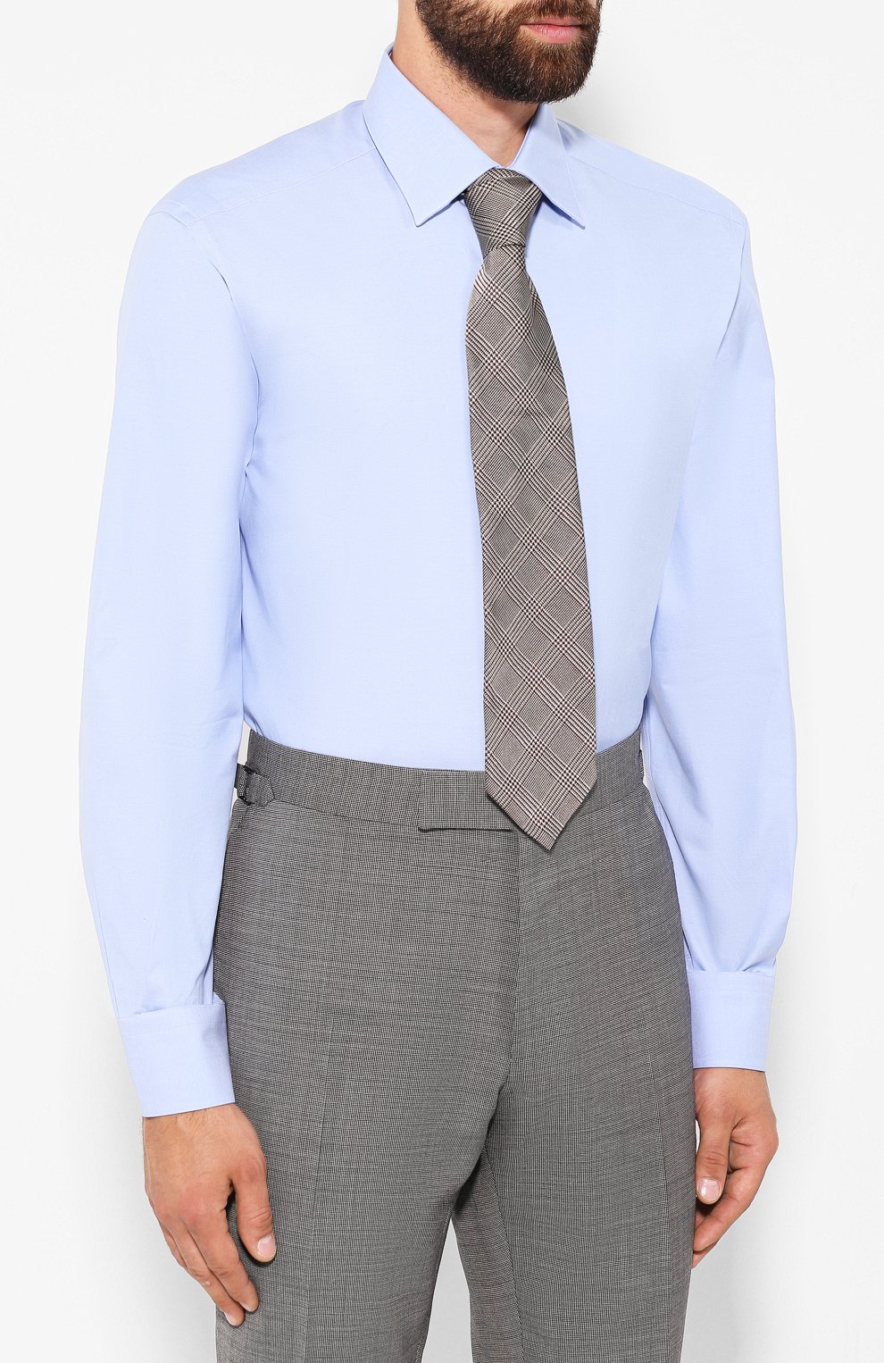 Хлопковая сорочка LANVIN синего цвета по цене 25200 руб., арт. RMSI0012-S00300PER, фото 4 Хлопковая сорочка LANVIN, арт. RMSI0012-S00300PER, фото 4