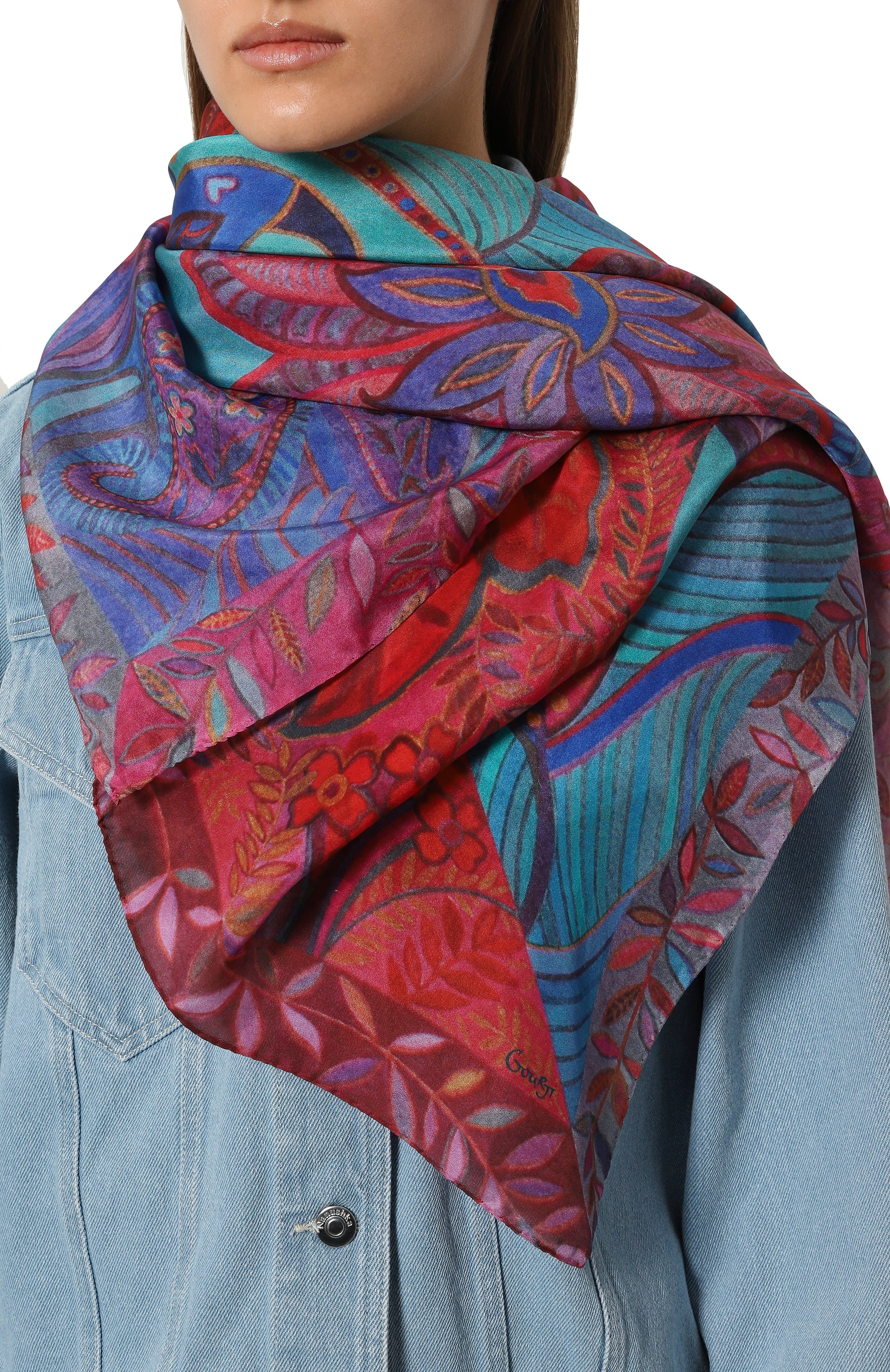Шелковая шаль восточный орнамент GOURJI, арт. 91126737/4151108, фото 2