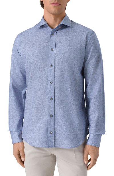 Хлопковая рубашка VAN LAACK голубого цвета по цене 28900 руб., арт. VL-RIK0S2-SFK/170375, фото 3 Хлопковая рубашка VAN LAACK, арт. VL-RIK0S2-SFK/170375, фото 3