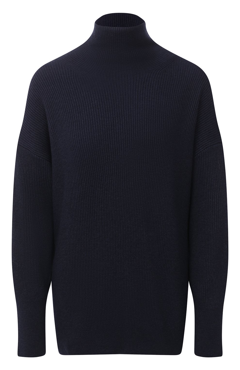 Пуловер NANUSHKA темно-синего цвета по цене 35650 руб., арт. PIPPA_NAVY_RECYCLED CASHMERE KNIT, фото 1 Пуловер NANUSHKA, арт. PIPPA_NAVY_RECYCLED CASHMERE KNIT, фото 1