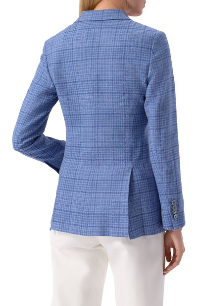 Шерстяной жакет KITON голубого цвета по цене 450500 руб., арт. D46523S0712602, фото 4 Шерстяной жакет KITON, арт. D46523S0712602, фото 4