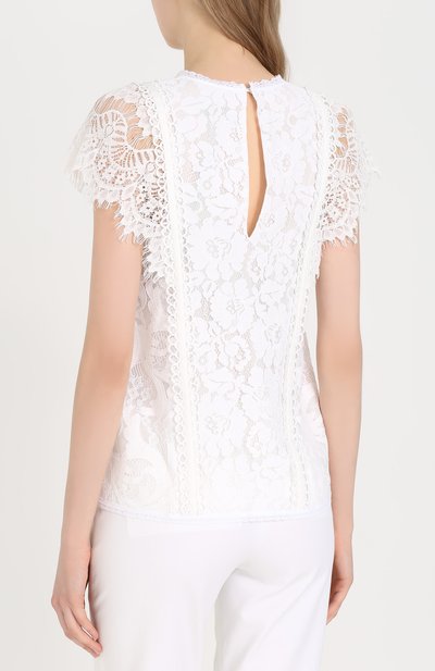 Кружевной топ прямого кроя с коротким рукавом BURBERRY, арт. 4048158, фото 4