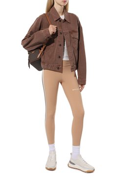 Женские легинсы PALM ANGELS бежевого цвета, арт. PWVG008S24FAB001 | Фото 2 (Длина (брюки, джинсы): Стандартные; Драгоценные камни: Проставлено; Материал сплава: Проставлено; Материал внешний: Синтетический материал; Стили: Кэжуэл; Женское Кросс-КТ: Леггинсы-одежда, Леггинсы-спорт)