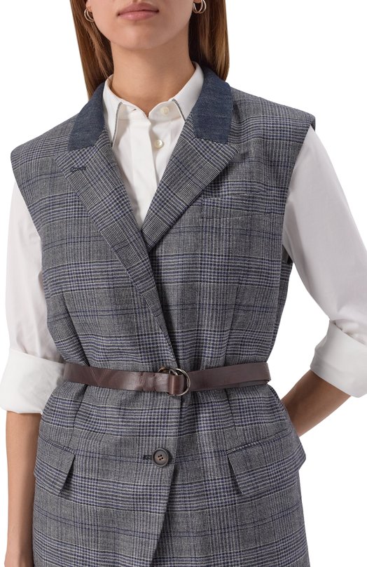 Шерстяной жилет Brunello Cucinelli MG5227499P Серый  MG5227499P Фото 5