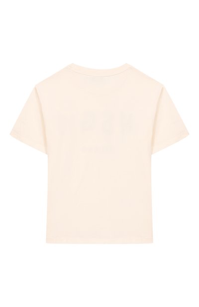 Хлопковая футболка MSGM KIDS кремового цвета по цене 4695 руб., арт. S6MSJUTH001, фото 2 Хлопковая футболка MSGM KIDS, арт. S6MSJUTH001, фото 2
