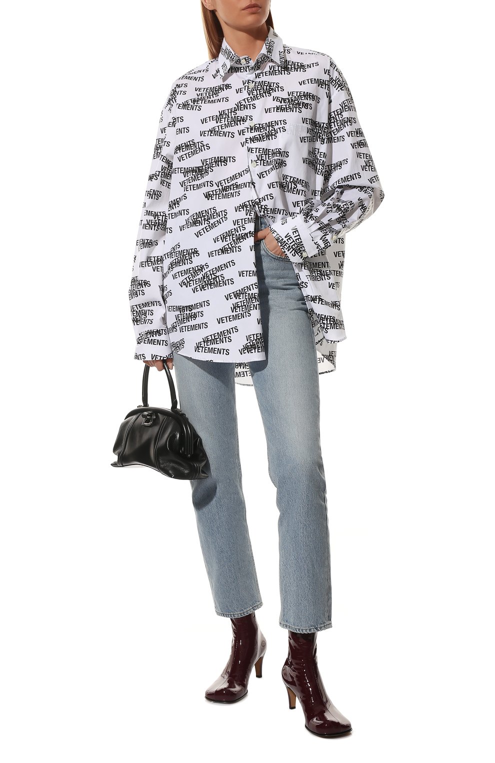 Хлопковая рубашка VETEMENTS черно-белого цвета по цене 89950 руб., арт. UE52SH160B 1000/W, фото 2 Хлопковая рубашка VETEMENTS, арт. UE52SH160B 1000/W, фото 2
