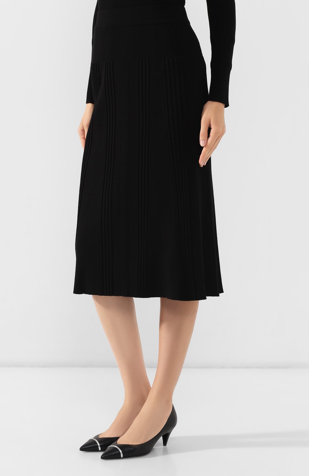 Юбка-миди KENZO черного цвета по цене 24200 руб., арт. F962JU564842, фото 3 Юбка-миди KENZO, арт. F962JU564842, фото 3