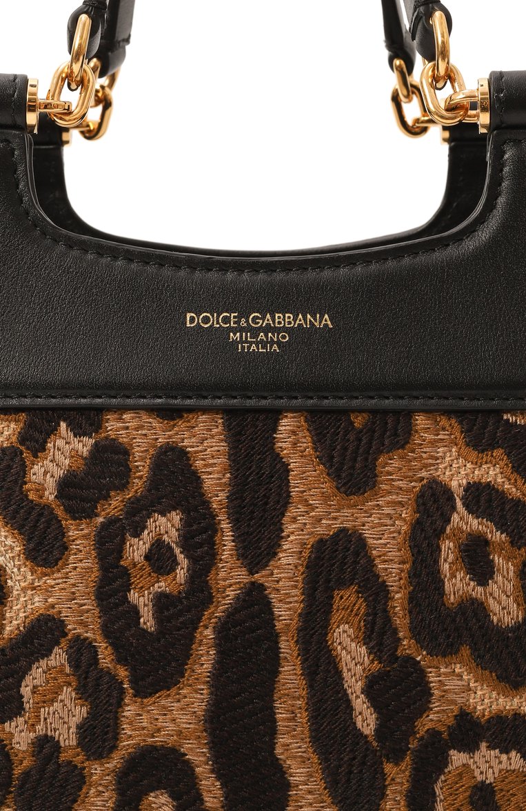 Женская сумка sicily shopper small DOLCE & GABBANA леопардового цвета, арт. BB7728/B6I37 | Фото 3 (Размер: small; Материал: Текстиль; Ремень/цепочка: На ремешке)