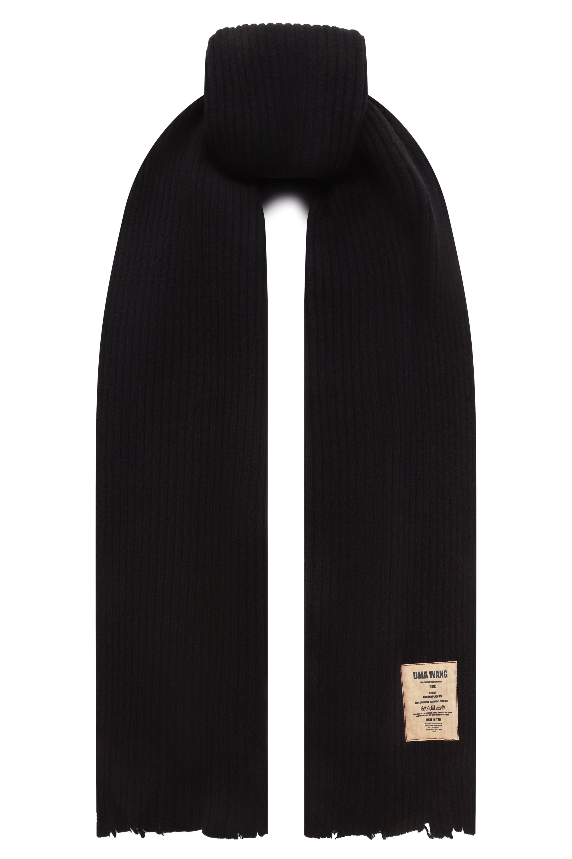 Кашемировый шарф UMA WANG черного цвета по цене 54050 руб., арт. UK0050/M, фото 1 Кашемировый шарф UMA WANG, арт. UK0050/M, фото 1