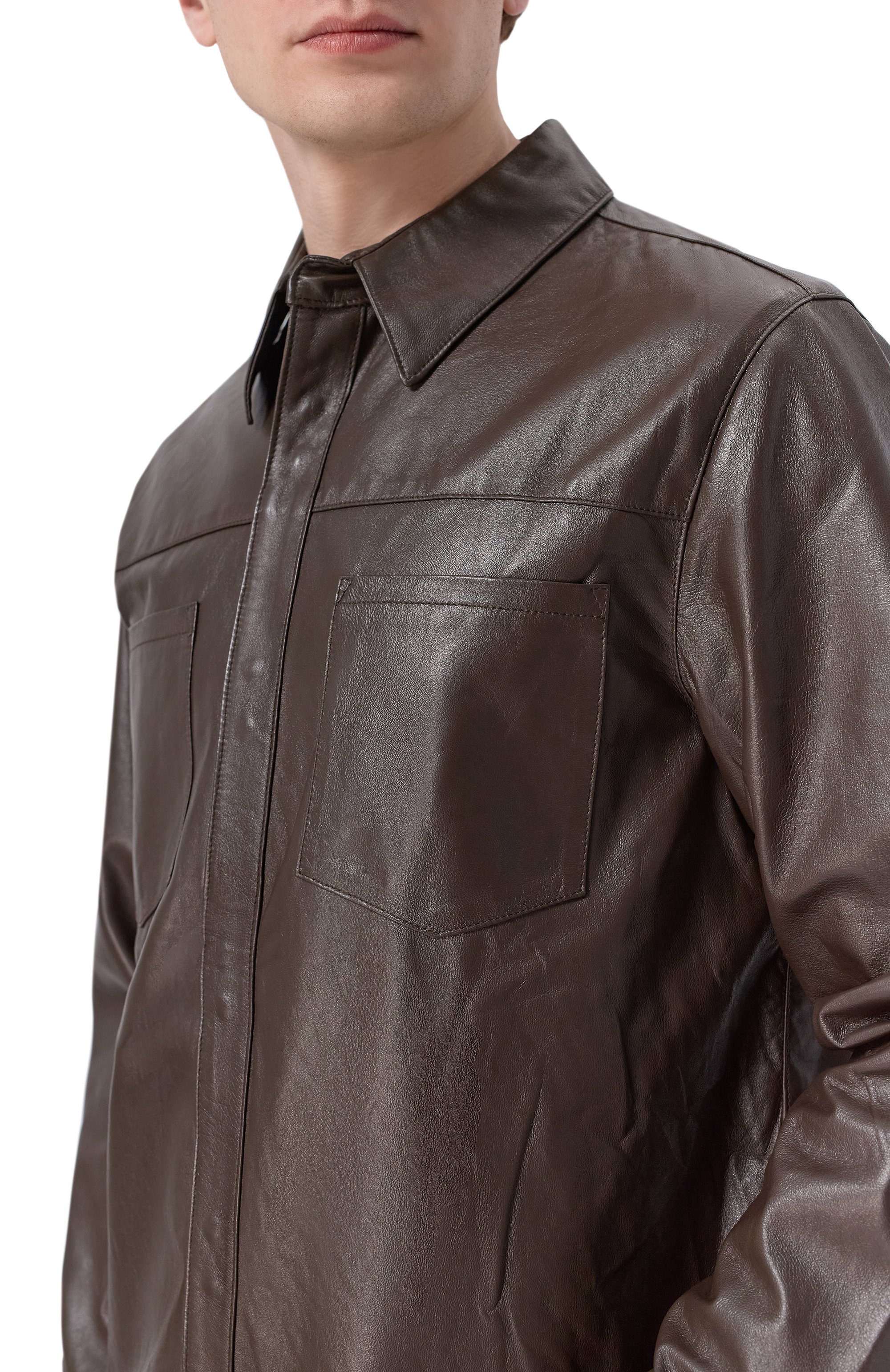 Кожаная рубашка GIORGIO BRATO, арт. GU26S9812NAPSTM, фото 5