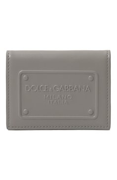 Мужской кожаный футляр для кредитных карт DOLCE & GABBANA светло-серого цвета, арт. BP1643/AG218 | Фото 1 (Материал: Натуральная кожа; Материал сплава: Проставлено; Нос: Не проставлено)