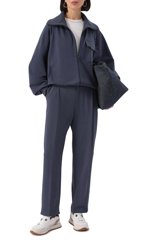 Хлопковая толстовка Brunello Cucinelli MP827SN706 Синий  MP827SN706 Фото 2