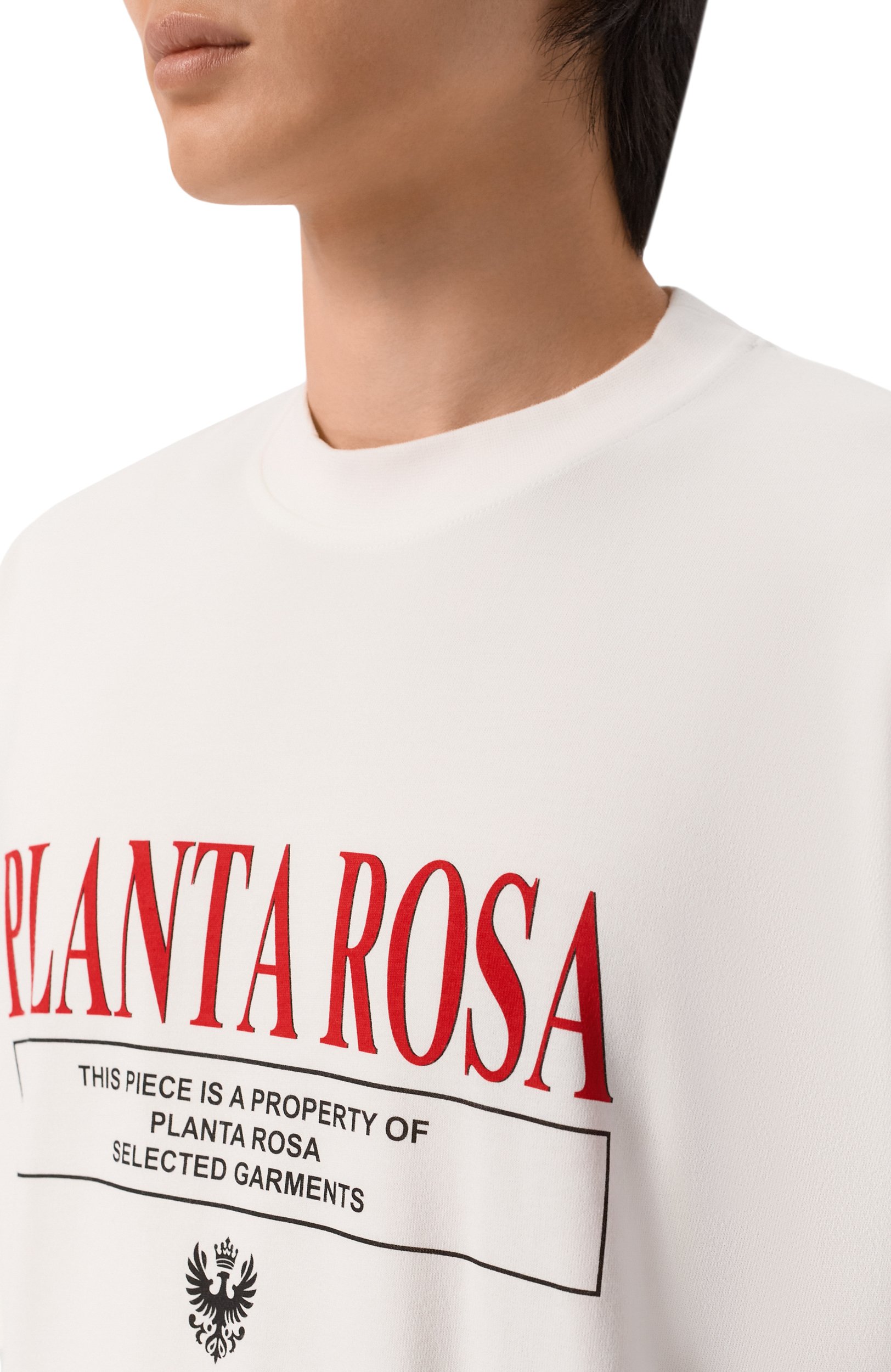 Хлопковая футболка PLANTA ROSA белого цвета по цене 13500 руб., арт. PR/T01/BY-EMAIL/220VELVET, фото 6 Хлопковая футболка PLANTA ROSA, арт. PR/T01/BY-EMAIL/220VELVET, фото 6