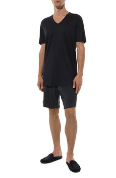Мужская хлопковый футболка ZIMMERLI темно-синего цвета, арт. 286-1442/XXL | Фото 2 (Материал внешний: Хлопок; Материал сплава: Проставлено; Длина (для топов): Удлиненные; Драгоценные камни: Проставлено; Рукава: Короткие; Кросс-КТ: домашняя одежда)