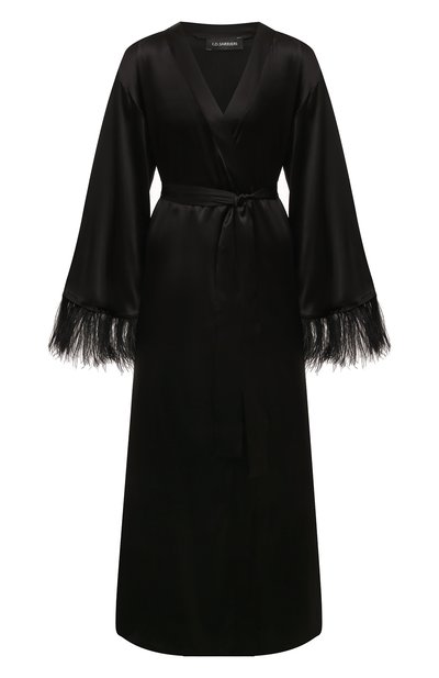 Шелковый халат с отделкой перьями I.D. SARRIERI, арт. L6476, фото 1