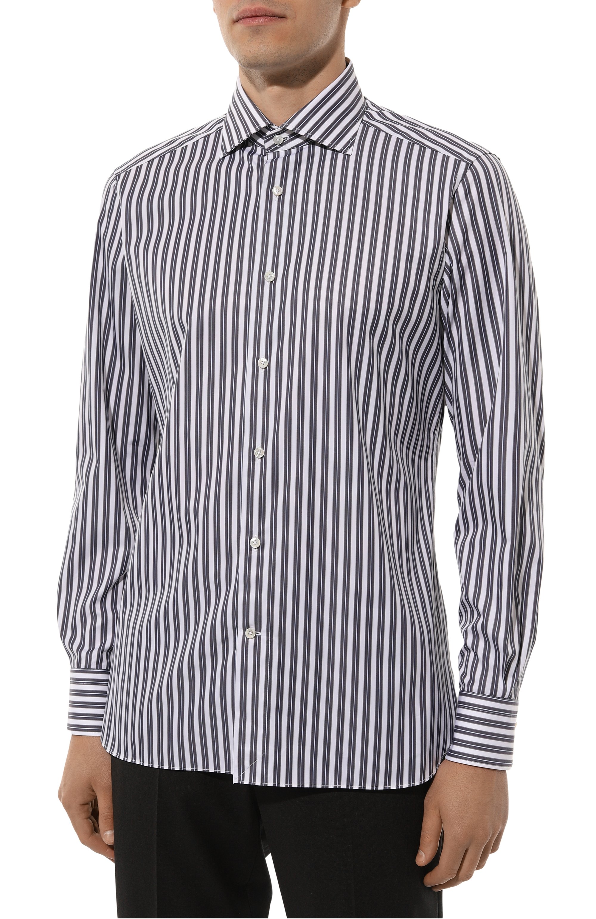 Хлопковая рубашка ZEGNA, арт. 701535A7/9MS0BA, фото 3